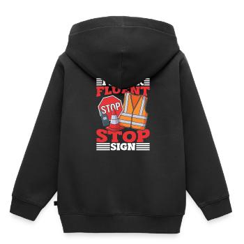 Gardes-frontières - Sweat Premium à capuche enfant bio - noir - Dos - AI Model Kid Male (0cm)