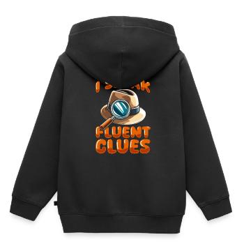 Détective - Sweat Premium à capuche enfant bio - noir - Dos - AI Model Kid Male (0cm)