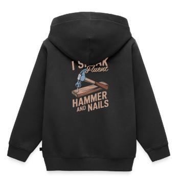 Charpentier, Charpentier, Charpentier - Sweat Premium à capuche enfant bio - noir - Dos - AI Model Kid Male (0cm)