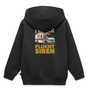 Ambulancier - Sweat Premium à capuche enfant bio - noir - Dos - AI Model Kid Male (0cm)