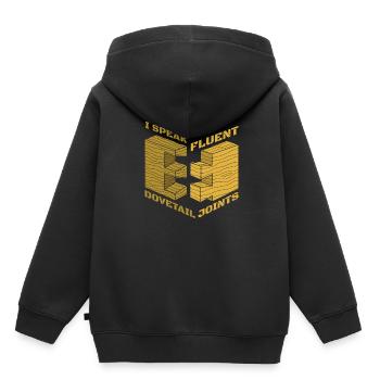 Tischler - Kinder Premium Organic Hoodie - Schwarz - Hinten - AI Model Kid Male (0cm)