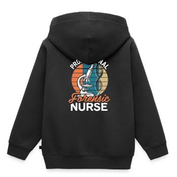 Infirmière médico-légale - Sweat Premium à capuche enfant bio - noir - Dos - AI Model Kid Male (0cm)
