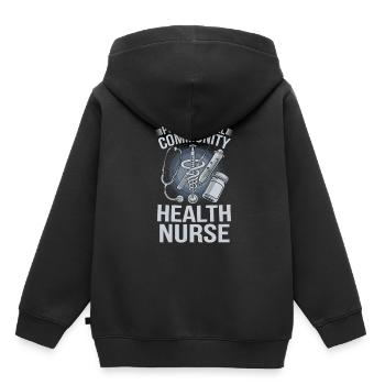 Community nurse - Kids Premium Organic Hoodie - black - Back - AI Model Kid Male (0cm)