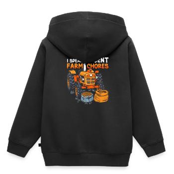 Ouvrier agricole - Sweat Premium à capuche enfant bio - noir - Dos - AI Model Kid Male (0cm)
