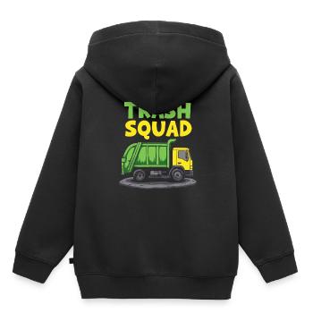 Éboueur Éboueur Squad - Sweat Premium à capuche enfant bio - noir - Dos - AI Model Kid Male (0cm)