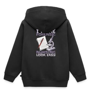 Infirmière médico-légale - Sweat Premium à capuche enfant bio - noir - Dos - AI Model Kid Male (0cm)