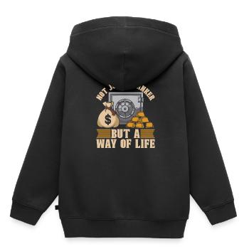 Banquier - Sweat Premium à capuche enfant bio - noir - Dos - AI Model Kid Male (0cm)