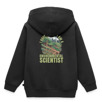 Scientifique de l’environnement - Sweat Premium à capuche enfant bio - noir - Dos - AI Model Kid Male (0cm)