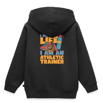 Entraîneur - Sweat Premium à capuche enfant bio - noir - Dos - AI Model Kid Male (0cm)