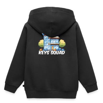 Escouade d’agents immobiliers - Sweat Premium à capuche enfant bio - noir - Dos - AI Model Kid Male (0cm)