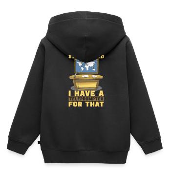 Présentateur - Sweat Premium à capuche enfant bio - noir - Dos - AI Model Kid Male (0cm)