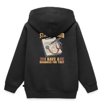 Hospital doctor - Kids Premium Organic Hoodie - black - Back - AI Model Kid Male (0cm)