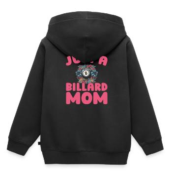 Billard, Just A Billiard Mom - Sweat Premium à capuche enfant bio - noir - Dos - AI Model Kid Male (0cm)