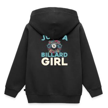 Billard, juste une fille de billard - Sweat Premium à capuche enfant bio - noir - Dos - AI Model Kid Male (0cm)