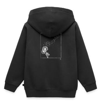 Minimale Löwenzahn Geschenk - Kinder Premium Organic Hoodie - Schwarz - Hinten - AI Model Kid Male (0cm)