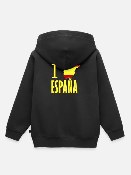 ICH HERZ ESPANA SPANIEN - Kinder Premium Organic Hoodie - Schwarz
