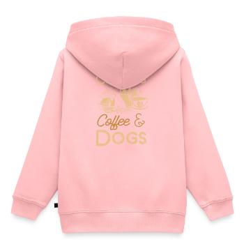 Camping Caravane Camper Nature Chien idée cadeau - Sweat Premium à capuche enfant bio - rose - Dos - AI Model Kid Female (0cm)