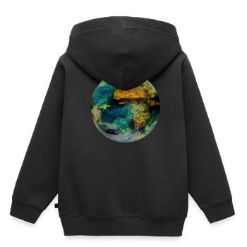 Planète terre - Sweat Premium à capuche enfant bio - noir - Dos - AI Model Kid Male (0cm)