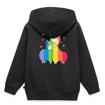 Gay Pride - Sweat Premium à capuche enfant bio - noir - Dos - AI Model Kid Male (0cm)