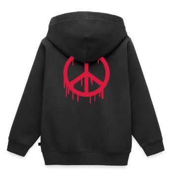 Peace Frieden - Kinder Premium Organic Hoodie - Schwarz - Hinten - AI Model Kid Male (0cm)