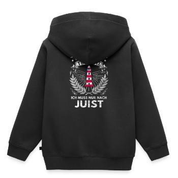Juist Insel Urlaub Souvenir - Kinder Premium Organic Hoodie - Schwarz - Hinten - AI Model Kid Male (0cm)