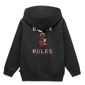 Berlin Break rules - Kinder Premium Organic Hoodie - Schwarz - Hinten - AI Model Kid Male (0cm)