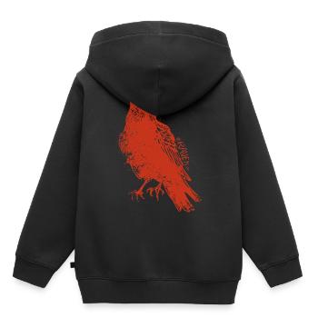 Le Corbeau - Der Rabe Grungy - Sweat Premium à capuche enfant bio - noir - Dos - AI Model Kid Male (0cm)