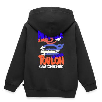 Patrouille de France Toulon 15. August - Kinder Premium Organic Hoodie - Schwarz - Hinten - AI Model Kid Male (0cm)