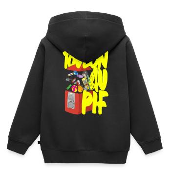 Toulon im Pif - Kinder Premium Organic Hoodie - Schwarz - Hinten - AI Model Kid Male (0cm)
