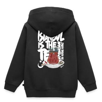 Türkische TeetasseAnimierte Vintage-Szene - Kinder Premium Organic Hoodie - Schwarz - Hinten - AI Model Kid Male (0cm)