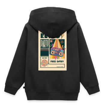 Boombox Boombox Rétro Néon - Sweat Premium à capuche enfant bio - noir - Dos - AI Model Kid Male (0cm)