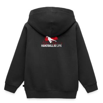Handball Handball Handballer Joueur de handball But - Sweat Premium à capuche enfant bio - noir - Dos - AI Model Kid Male (0cm)