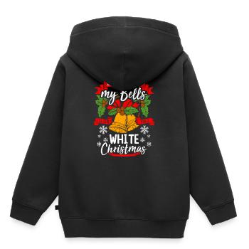 Jingle Bells - Citation cadeau de Noël blanc - Sweat Premium à capuche enfant bio - noir - Dos - AI Model Kid Male (0cm)