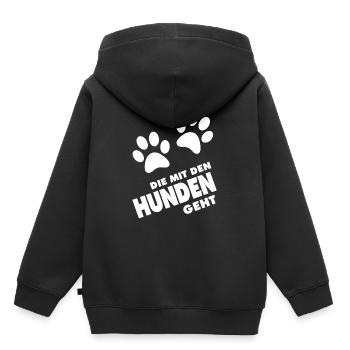 Die mit den Hunden Geht - Kinder Premium Organic Hoodie - Schwarz - Hinten - AI Model Kid Male (0cm)