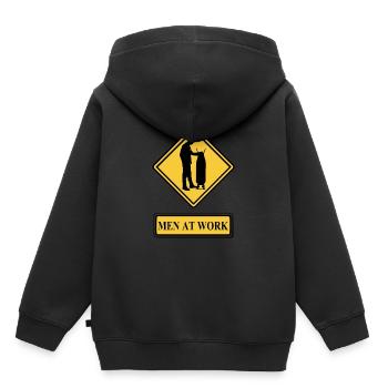 Men at work gift idea men doing housework ironing - Kids Premium Organic Hoodie - black - Back - AI Model Kid Male (0cm)