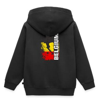 Équipe nationale de Belgique de football - Cadeau - Sweat Premium à capuche enfant bio - noir - Dos - AI Model Kid Male (0cm)
