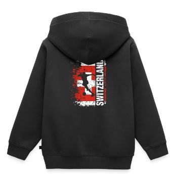 Équipe nationale Suisse de football - Cadeau - Sweat Premium à capuche enfant bio - noir - Dos - AI Model Kid Male (0cm)