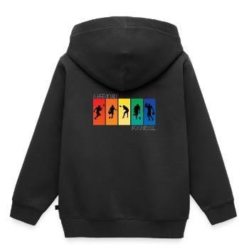 American Football - Kinder Premium Organic Hoodie - Schwarz - Hinten - AI Model Kid Male (0cm)