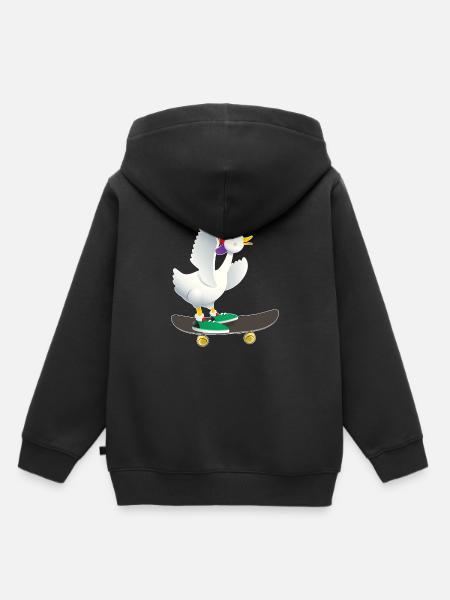 Skater duck - Kids Premium Organic Hoodie - black