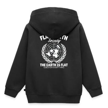 Terre plate Astrologie Terre plate Terre - Sweat Premium à capuche enfant bio - noir - Dos - AI Model Kid Male (0cm)