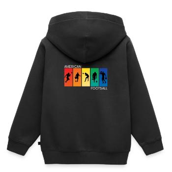 American Football - Kinder Premium Organic Hoodie - Schwarz - Hinten - AI Model Kid Male (0cm)