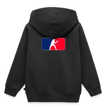 Tischtennis blau weiß rot Streetwear - Kinder Premium Organic Hoodie - Schwarz - Hinten - AI Model Kid Male (0cm)
