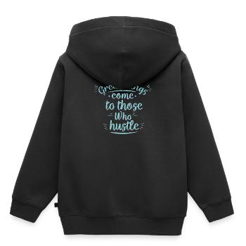 Nette große Sachen kommen zu denen, die T-Shirt hasten - Kinder Premium Organic Hoodie - Schwarz - Hinten - AI Model Kid Male (0cm)