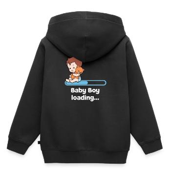 Bébé Bébé Ventre Grossesse Parent Enceinte - Sweat Premium à capuche enfant bio - noir - Dos - AI Model Kid Male (0cm)