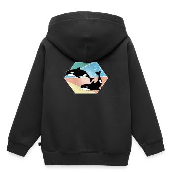 Wal - Kinder Premium Organic Hoodie - Schwarz - Hinten - AI Model Kid Male (0cm)