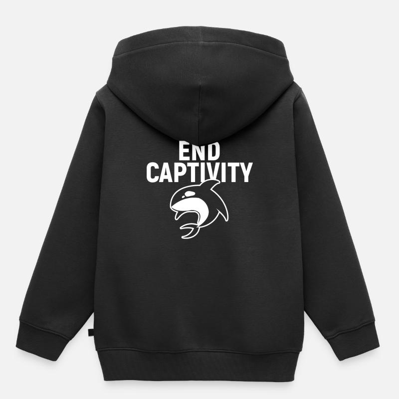 End Captivity - Sweat Premium à capuche enfant bio - noir