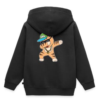 Cat banana kitten meow kitty cat cat lady - Kids Premium Organic Hoodie - black - Back - AI Model Kid Male (0cm)