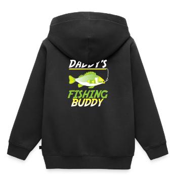 Funny Fishing Daddy's Fishing Buddy Fish Gift - Kids Premium Organic Hoodie - black - Back - AI Model Kid Male (0cm)
