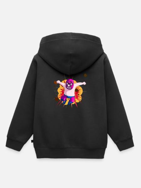 "Wrestler" - Kinder Premium Organic Hoodie - Schwarz