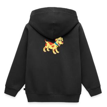chiot chien - Sweat Premium à capuche enfant bio - noir - Dos - AI Model Kid Male (0cm)